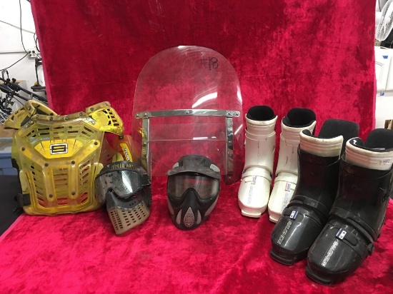 Ski tote, Harley Davidson laminated plastic, masks and more