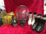 Ski tote, Harley Davidson laminated plastic, masks and more