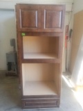 Mocha microwave & single oven Cutout Cabinet
