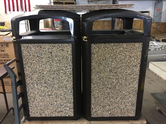 Commercial Garbage Cans Pebble rock sides with replacements sides 4ft x 2? 3?