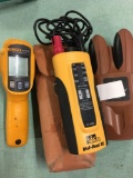 Fluke 62 Max IR thermometer, Ideal 61-085 AC-DC Tester & Sothwire T200K wire tester