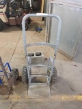 Gray metal 2 wheel cart