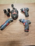 Bosch Handheld set: I-Driver 10.8V PS10, Angle Drill PS50, (5)Batteries, & Charger