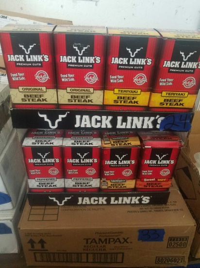 Jack Links Premium cut , sweet and hot Beef Steak , Variety Display pack (8) Boxes 12 1 oz packages