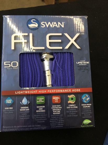 Swan Flex Hose 50 feet , Compact easy to store, crush proof coupling