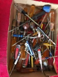Box of screwdrivers & misc.