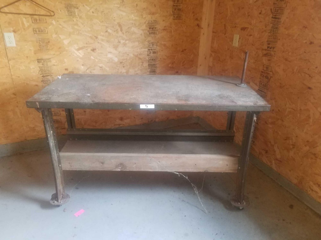 Lot Work Bench On Wheels 5 L X 2 4 W X 3 H Proxibid Auctions