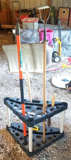 Yard tool plastic rack: with racks, shovel, Trimming scissors