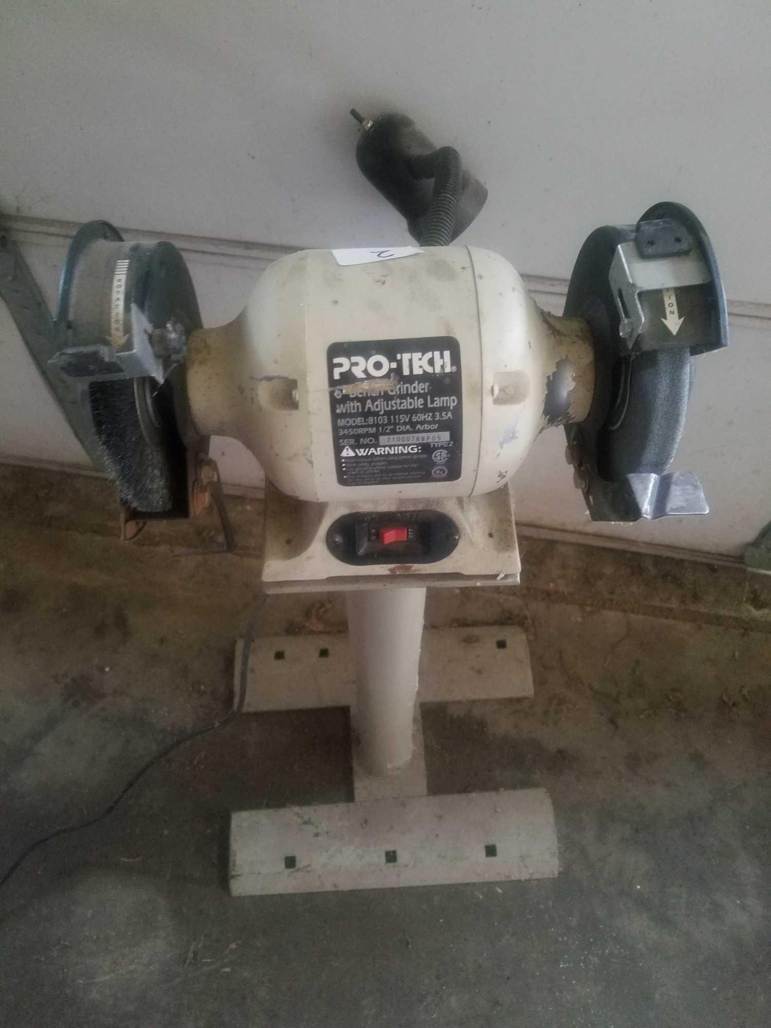 Pro Tech 6 Bench Grinder With Adjustable Lamp Heavy