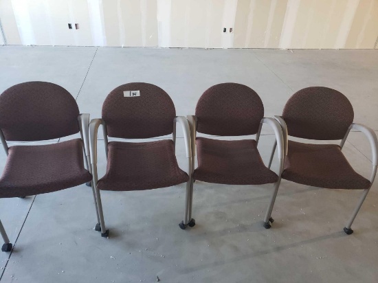 (4) rolling lobby chairs