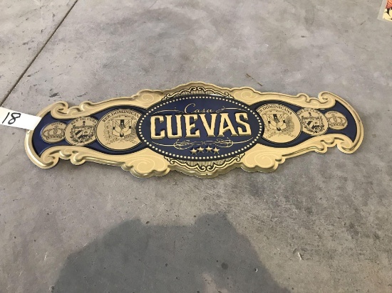 Cuevas tin sign