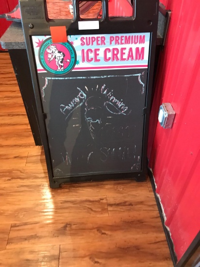 Double sided caulk sign