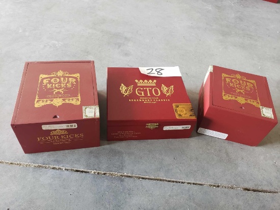 GTO Legendary Classic box & Four Kicks Cigar boxes