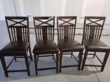 (4) high leather cushion chairs