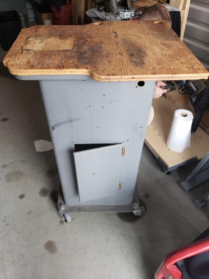 Rolling work bench metal cabinet on wheels