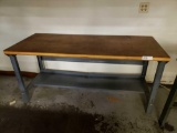 Wood table workbench