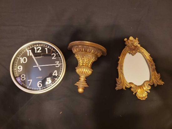 Wall clock, mirror and decoration