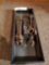 Tray of crescent wrenches and open end wrenches