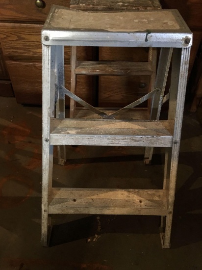 Metal ladder and organizers