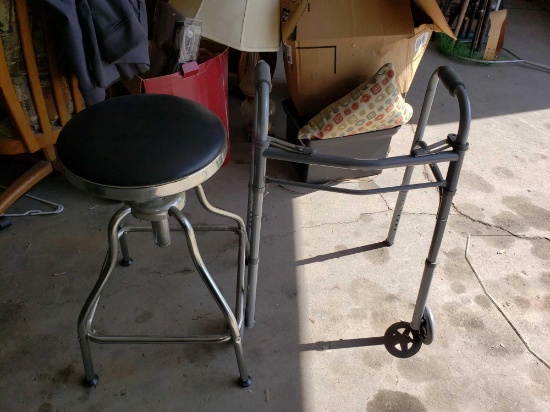 Walker and Leather barstool