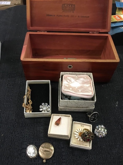 Lane Box and Vintage Jewelry