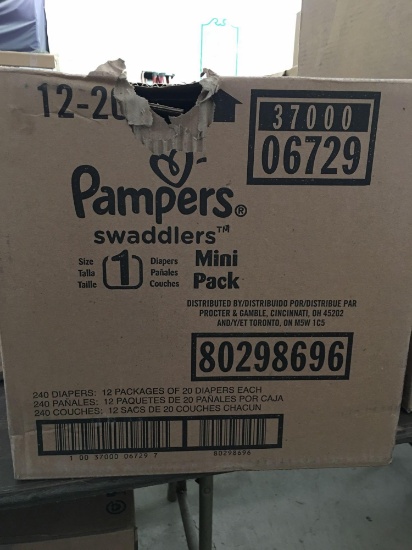 Pampers Swaddlers Size 1 12 Packs / 20
