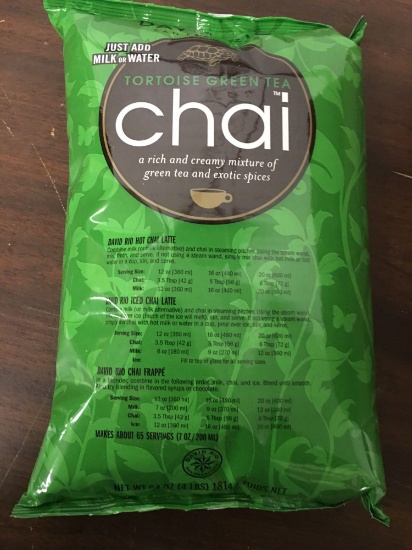Tortoise Green Tea Chai 4X64oz ( 2 Bags 4 Lbs)