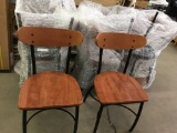 8 Chairs, wooden backrest seat Metal frame