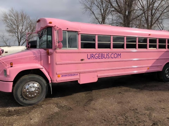 Custom Pink Breast Cancer Awareness 2000 Freightliner Party Bus