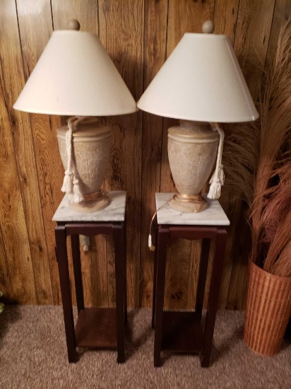 Lamp Frames and 2 Lamps with shades