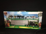 New Ray Country Life Die Cast Semi with Livestock Trailer and Animals NIB
