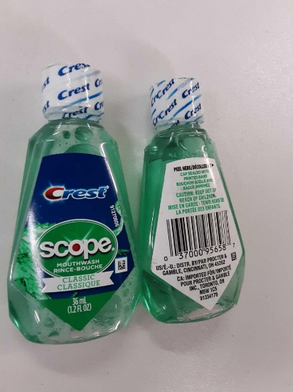 Bag of Crest Scope Classic Mouth Wash 1.2 fl oz