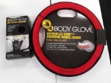 Body Glove black and red hyperflex core steering wheel cover and seat gap net organizer