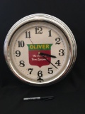 Oliver Neon Clock Glass front Working condition needs power cord for Neon