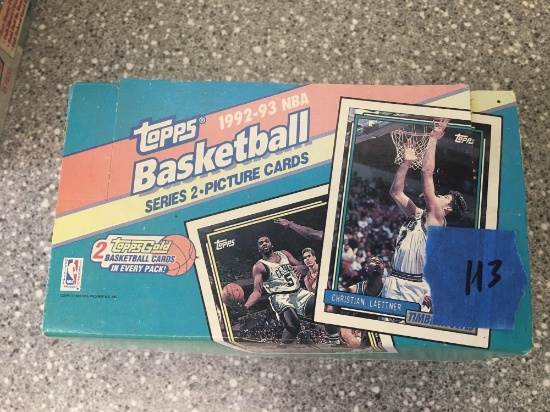 1992-93 Topps Basketball Series 2 Cards individual packs inside sealed 24 packs in box