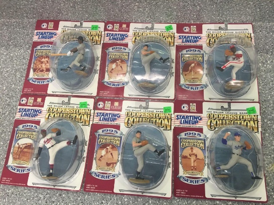 6x-Starting Lineup Rod Carew, 2-Whitey Ford, Bob Gibson, Satchel Paige, and Don Drysdale