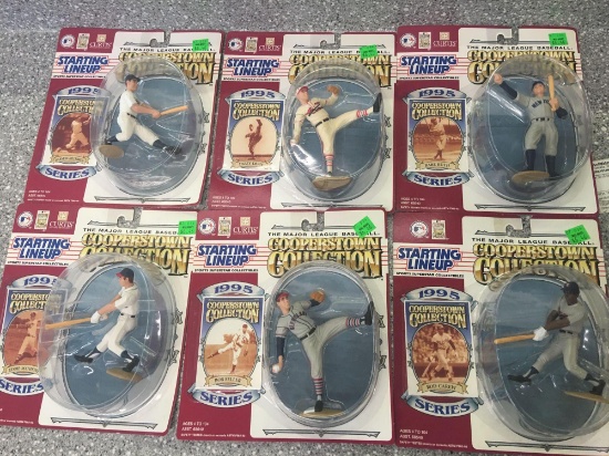 6x-Starting Lineup-Harmon Killebrew, Dizzy Dean, Babe Ruth, Rod Carew, Bob Feller, and Eddie Mathews
