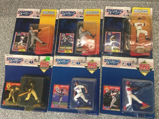 6x-Starting Lineup Julio Franco, Tim Salmon, Randy Johnson, Cal Ripken Jr, Reggie Sanders, and