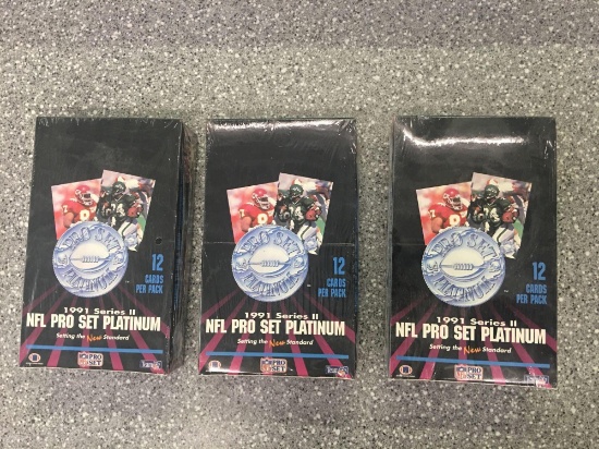 3-1991 Pro Set NFL Cards Series 2 Sealed Boxes