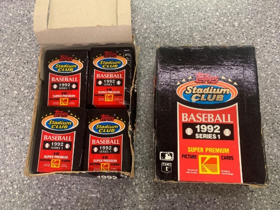 2x-1992 Topps Stadium Club Series 1 Baseballs Cards 1 box appears to be missing 3 packs