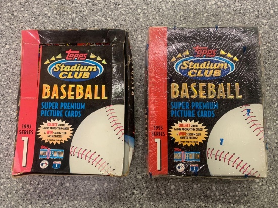 2x-1993 Topps Stadium Club Baseball Cards Sealed packs 1 box missing 4 packs