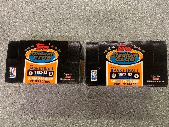 2x-1992-93 Topps Stadium Club Basketball Cards Series 2 Sealed Packs 20pks per box