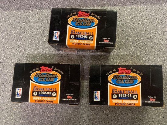 3x-1992-93 Topps Stadium Club Basketball Cards Series 2 Sealed Packs 20pks per box