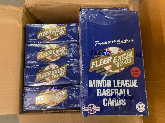 5x-Fleer Excel 92-93 Baseball Sealed Boxes of 24 packs of cards