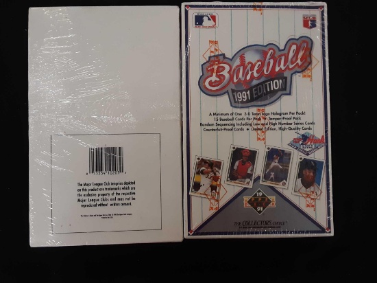 Two unopened boxes 1991 Collector's Choice Upper Deck baseball cards