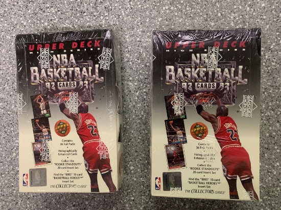 2x-1992-93 Upper Deck Basketball Card Boxes Sealed 36 Foil Packs