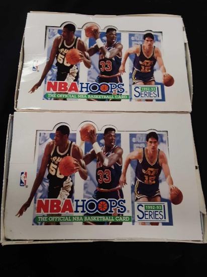 Two boxes of NBA Hoops series 1 1992-93