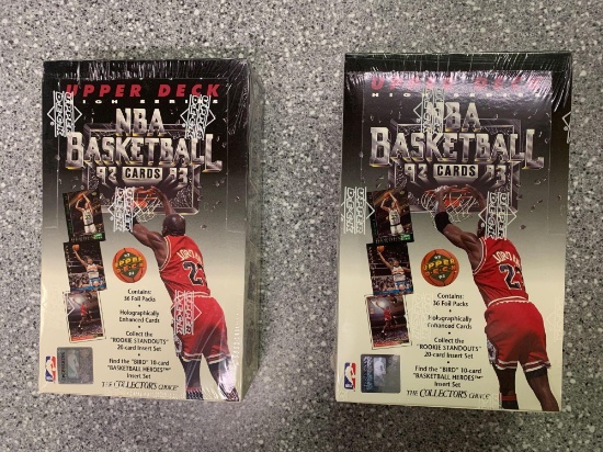 2x-1992-93 Upper Deck Basketball Card Boxes Sealed 36 Foil Packs