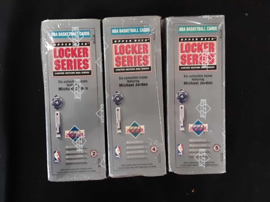 3 unopened boxes of NBA Basketball cards Upper Deck Locker series