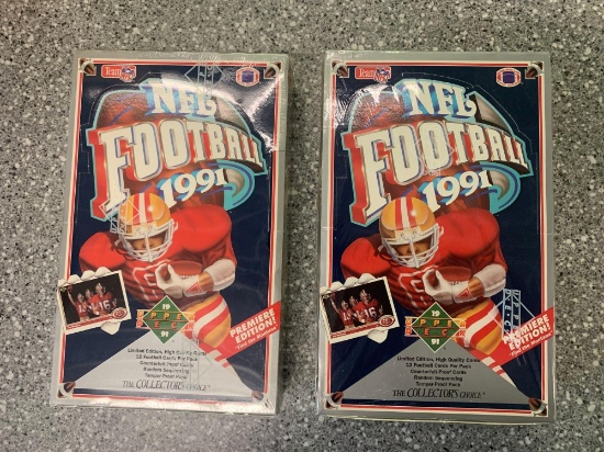 2x-1991 Upper Deck NFL Football Cards sealed boxes